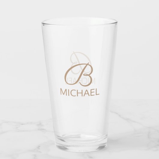 Monogram Gepersonaliseerde Naam Glas (Achterkant)