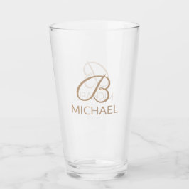 Monogram Gepersonaliseerde Naam Glas