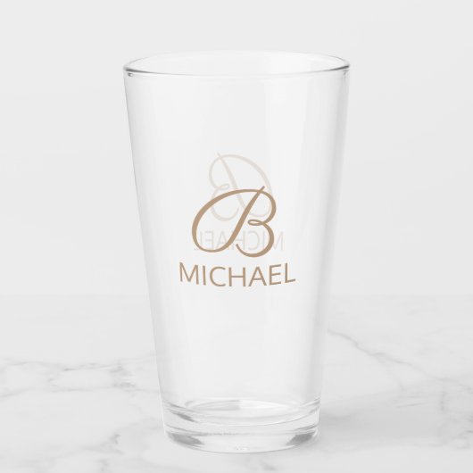Monogram Gepersonaliseerde Naam Glas (Voorkant)