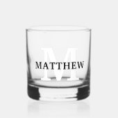 MONOGRAM GEPERSONALISEERDE NAAM INITIAAL CUSTOM WHISKY GLAS (Voorkant)