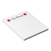 Monogram gepersonaliseerde naam leraar notitieblok (Schuin)