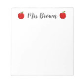 Monogram gepersonaliseerde naam leraar notitieblok (Voorkant)