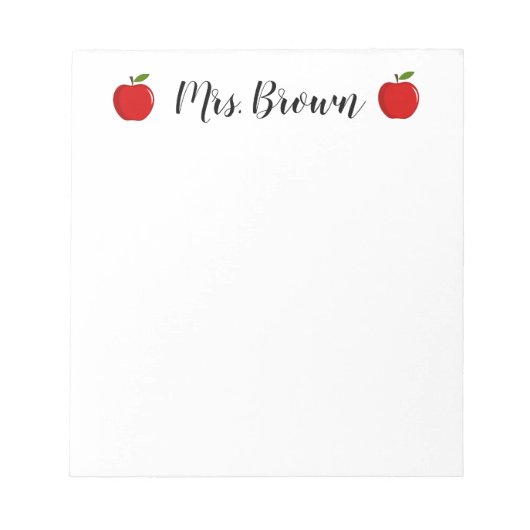 Monogram gepersonaliseerde naam leraar notitieblok (Voorkant)