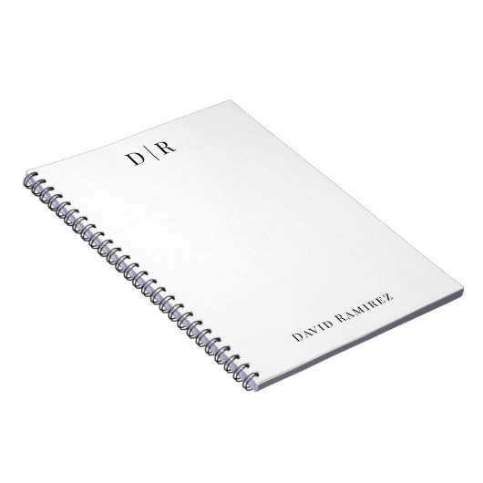Monogram Gepersonaliseerde Naam Professioneel Mini Notitieboek (Rechterzijde)