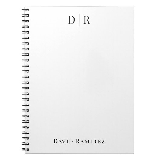 Monogram Gepersonaliseerde Naam Professioneel Mini Notitieboek (Voorkant)