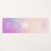 Monogram Gepersonaliseerde naam Roze Paarse Star O Yogamat (Voorkant (horizontaal))