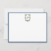  Monogram Gepersonaliseerde Platte Nota Kaart Notitiekaartje (Voorkant)