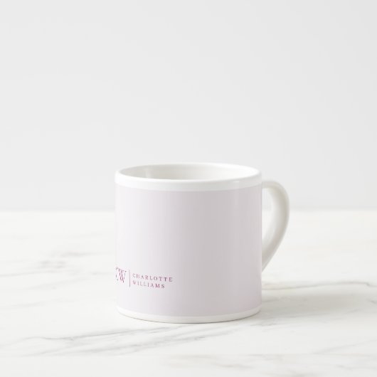 Monogram gepersonaliseerde roze Initiaal espresso Espresso Kop (Voorkant rechts)