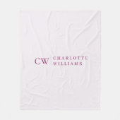 Monogram gepersonaliseerde roze Initiaal fleece de (Voorkant)