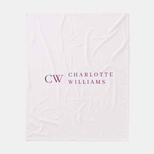 Monogram gepersonaliseerde roze Initiaal fleece de (Voorkant)