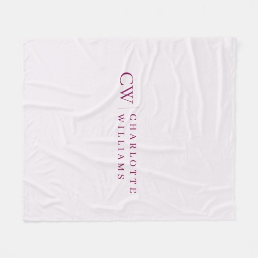 Monogram gepersonaliseerde roze Initiaal fleece de (Voorkant (Horizontaal))