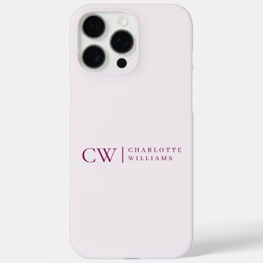 Monogram gepersonaliseerde roze Initiaal iPhone ho Case-Mate iPhone Case (Achterkant)