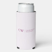 Monogram gepersonaliseerde roze Initiaal Koelbox Seltzer Blikjeskoeler (Seltzer Voorkant)