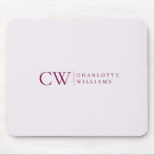 Monogram gepersonaliseerde roze Initiaal Muismat (Voorkant)