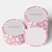 Monogram Gepersonaliseerde Roze Initiaal Poker Chi Poker Chips (Opstapeling)