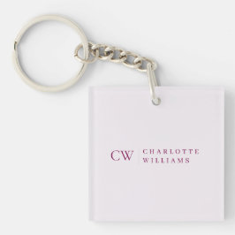Monogram gepersonaliseerde roze Initiaal Sleutelha Sleutelhanger