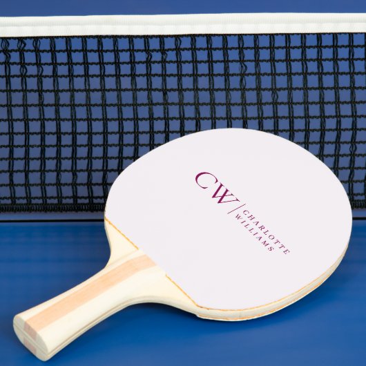 Monogram gepersonaliseerde roze Ping Pong Paddle Tafeltennisbatje (Insitu)
