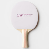 Monogram gepersonaliseerde roze Ping Pong Paddle Tafeltennisbatje (Voorkant)