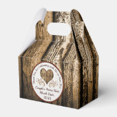 Monogram, gepersonaliseerde Rustic Wedding Party F Bedankdoosjes (Achterkant)