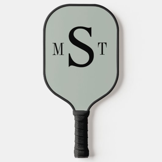 Monogram Gepersonaliseerde Sage Green Pickleball Paddle (Voorkant)