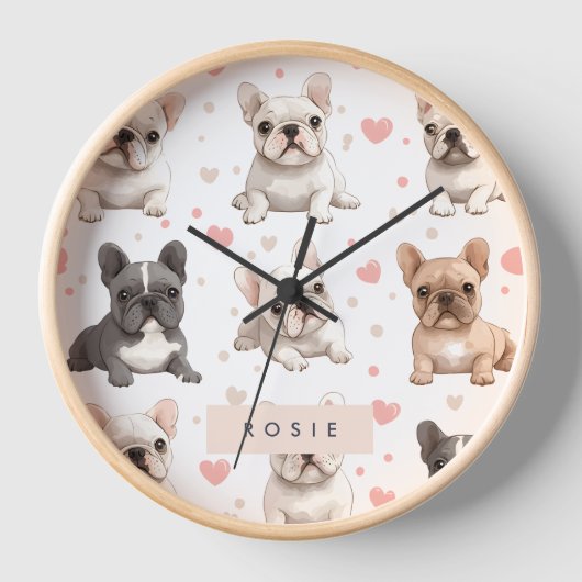Monogram gepersonaliseerde Schattige Franse Bulldo (Voorkant)