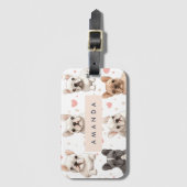 Monogram gepersonaliseerde Schattige Franse Bulldo Bagagelabel (Voorkant (verticaal))