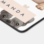 Monogram gepersonaliseerde Schattige Franse Bulldo Bureaumat (Hoek)