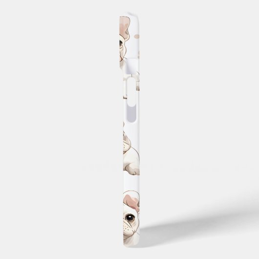 Monogram gepersonaliseerde Schattige Franse Bulldo Case-Mate iPhone Case (Achterkant / Links)