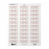 Monogram gepersonaliseerde Schattige Franse Bulldo Etiket (Full Sheet)