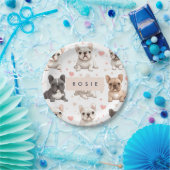 Monogram gepersonaliseerde Schattige Franse Bulldo Papieren Bordje (Feest)