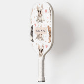 Monogram gepersonaliseerde Schattige Franse Bulldo Pickleball Paddle (Links)
