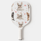 Monogram gepersonaliseerde Schattige Franse Bulldo Pickleball Paddle (Achterkant)