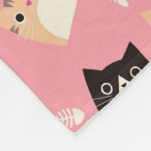 Monogram gepersonaliseerde schattige katten fleece (Hoek)