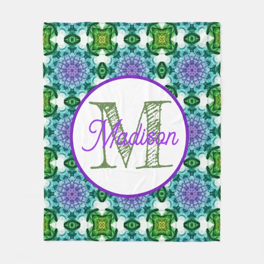 Monogram gepersonaliseerde schattige katten fleece (Voorkant)