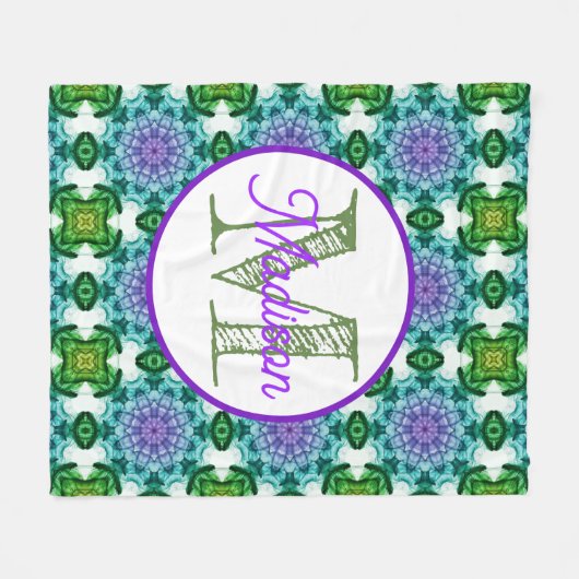 Monogram gepersonaliseerde schattige katten fleece (Voorkant (Horizontaal))