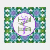 Monogram gepersonaliseerde schattige katten fleece deken (Voorkant (Horizontaal))