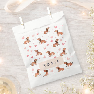 Monogram gepersonaliseerde Schattigee teckel hond Bedankzakje