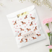 Monogram gepersonaliseerde Schattigee teckel hond Bedankzakje (Gezegeld)