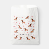 Monogram gepersonaliseerde Schattigee teckel hond Bedankzakje (Voorkant)