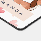 Monogram gepersonaliseerde Schattigee teckel hond Bureaumat (Hoek)