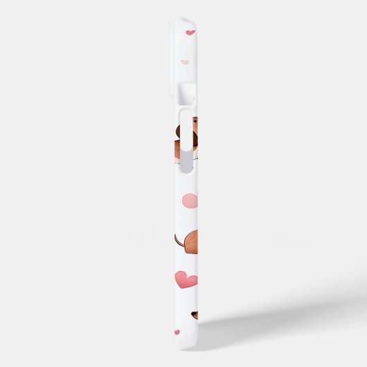 Monogram gepersonaliseerde Schattigee teckel hond Case-Mate iPhone Case (Achterkant / Links)