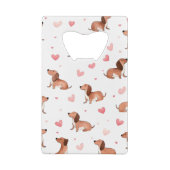 Monogram gepersonaliseerde Schattigee teckel hond Creditkaart Flessenopener (Achterkant)