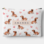 Monogram gepersonaliseerde Schattigee teckel hond Etui (Voorkant)