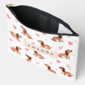 Monogram gepersonaliseerde Schattigee teckel hond Etui (Open)