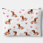 Monogram gepersonaliseerde Schattigee teckel hond Etui (Achterkant)