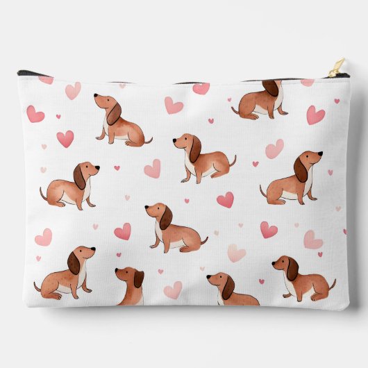 Monogram gepersonaliseerde Schattigee teckel hond Etui (Achterkant)
