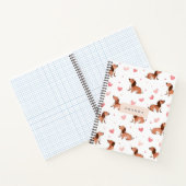 Monogram gepersonaliseerde Schattigee teckel hond Notitieboek (Binnen)