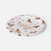 Monogram gepersonaliseerde Schattigee teckel hond Papieren Bordje (Gekanteld)