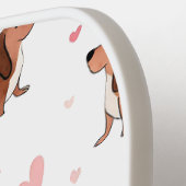 Monogram gepersonaliseerde Schattigee teckel hond Pickleball Paddle (Links Detail)