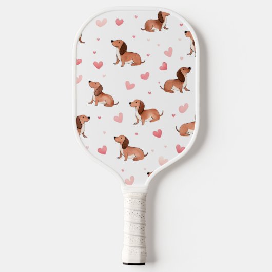 Monogram gepersonaliseerde Schattigee teckel hond Pickleball Paddle (Achterkant)